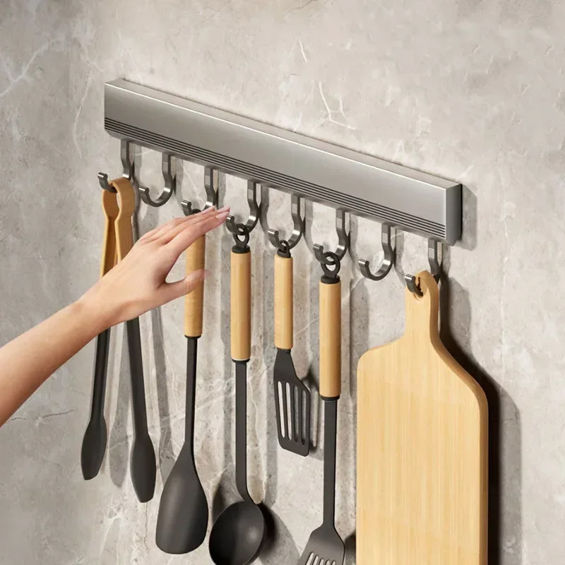 Kitchen Appliances Cabinet - Kitchen Storage Rack Aluminum Alloy Hook