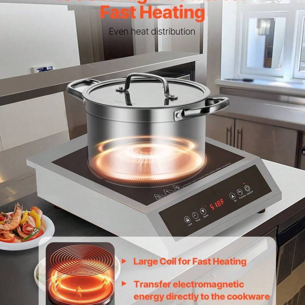 Portable Cooktop, 1800W Commer - Induction Cooktop Portable ulasan dan harga